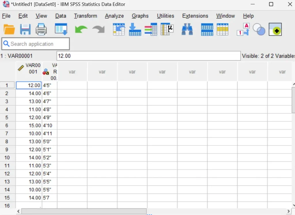 entering data in spss for mean mode median